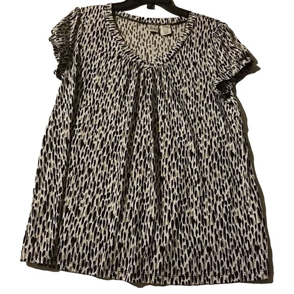 DUO MATERNITY BLACK GREY AND WHITE TOP LARGE BLOUSE NWT - Picture 1 of 9